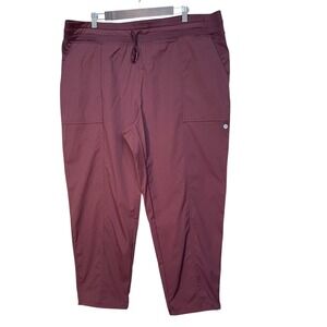 Avia Womens Plus Size XXXL 22 Burgundy Ribbed Jogger Pants AV15100132828